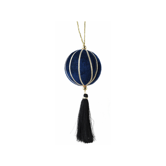 Night Blue Velvet with Tassle Bauble