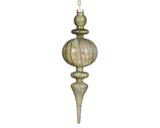 Pine Green Finial Glass Bauble