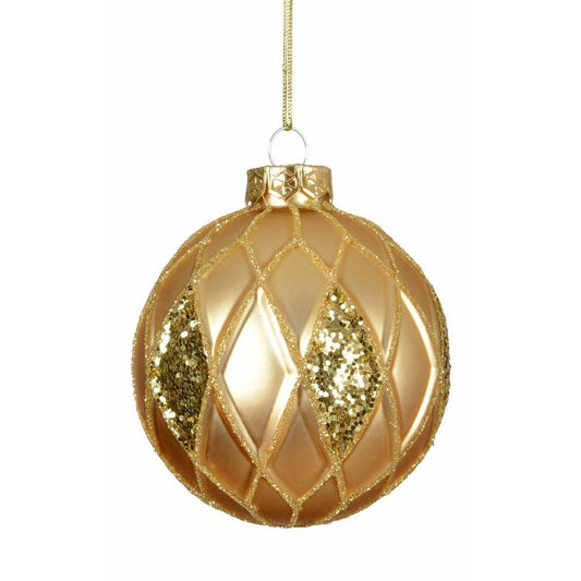 Gold Shimmer Diamond Design Bauble