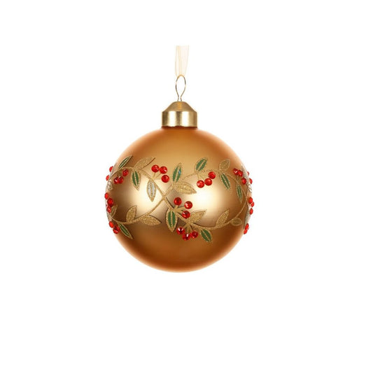 Gold with Leaf & Bead Garland Bauble