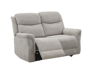 Faringdon 2 Seater Power Recliner Sofa - Beige Fabric