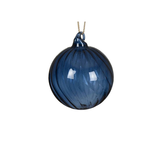 Night Blue Glass Swirl Bauble