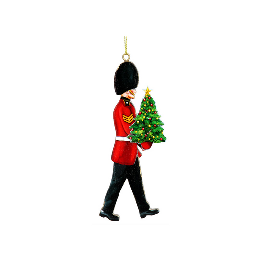 Marching London Guard with Christmas Tree Hanging Decoration