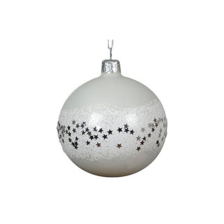 Winter White Star Border Bauble
