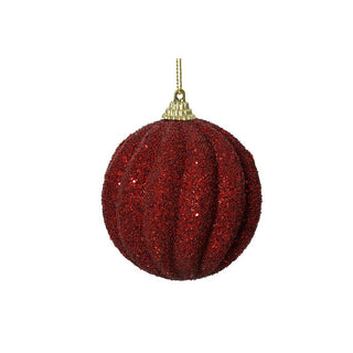 Red Glitter Bead Swirl Bauble
