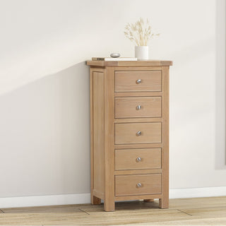 Padstow Oak 5 Drawer Chest