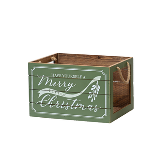 Green & Mesh Wooden Crate
