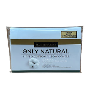 Zipped Cotton Pillow Protector Pair