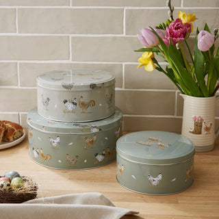 Hen House Lane Printed Cake Tins Set of 3