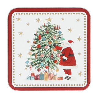 Nostalgia Santa & Tree Coasters 4Pk