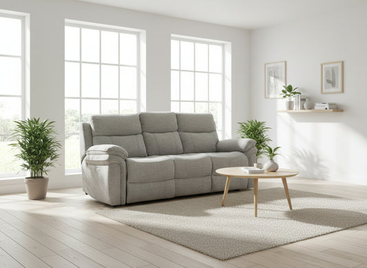 Harrow 3 Seater Electric Stone Fabric