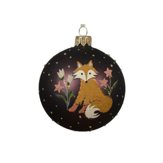 Forest Fox Brown Round Bauble