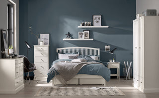 Ashby White Slatted Bedstead Double 135cm