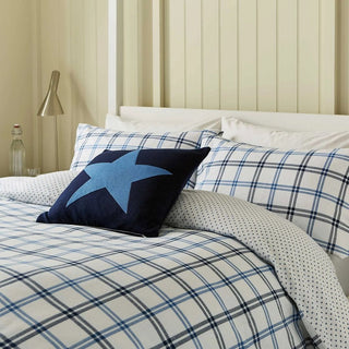 Hunter's Check Single Cover Set Cobalt Blue/Navy