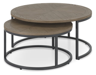Chevron Weathered Ash Coffee Nest Of Tables