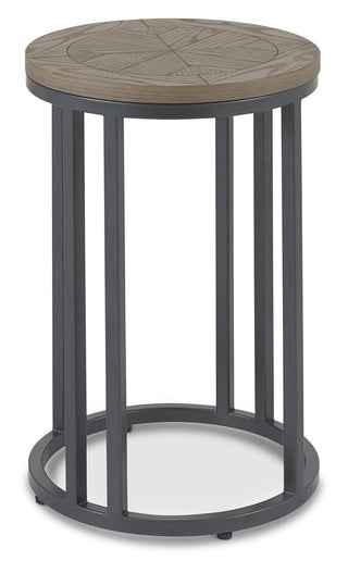 Chevron Weathered Ash Side Table