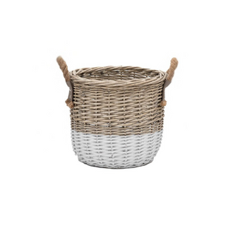 Willow Storage Basket Natural/White Med