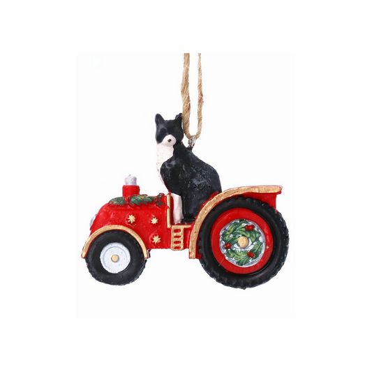 Sheepdog in Tractor Tree Decoration