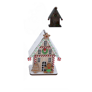 Wooden Green Gingerbread Man LED Chalet