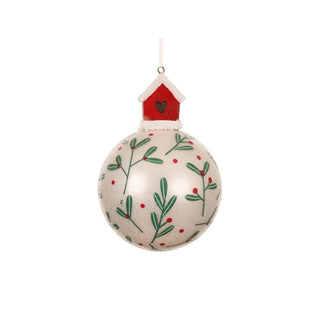 Winter White with Red House Bauble