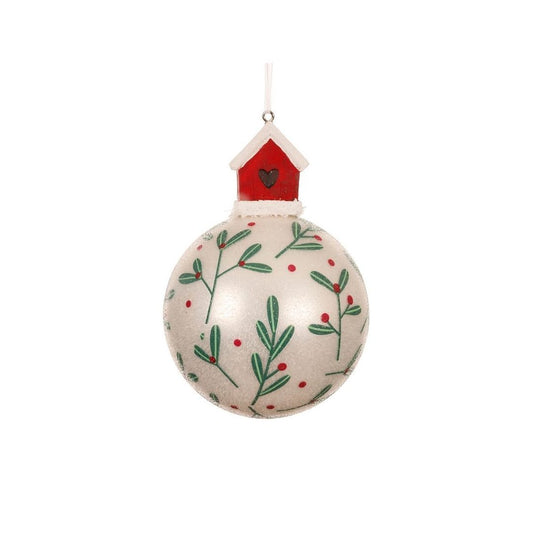 Winter White with Red House Bauble