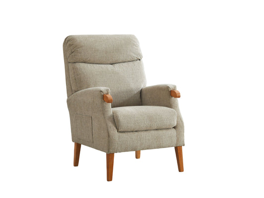 Faro Fireside Armchair - Stone Fabric