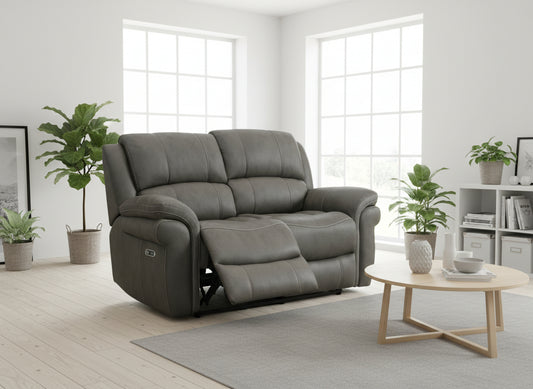 Farnham Ultra 2 Seater Grey Power Recliner