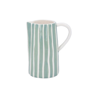 Sage Stripe Stoneware Jug Medium