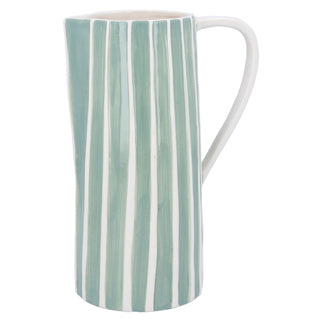 Sage Stripe Stoneware Jug Large
