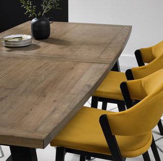 Camden Weathered Oak & Peppercorn 4 - 6 Seater Dining Table