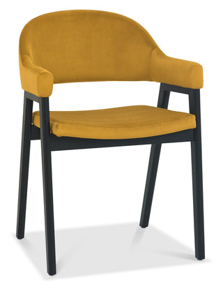 Camden Peppercorn Upholstered Arm Chair - Dark Mustard Velvet Fabric