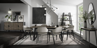 Emerson Weathered Oak & Peppercorn 6-8 Seater Extension Dining Table