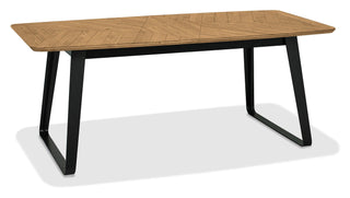 Emerson Rustic Oak & Peppercorn 6-8 Seater Extension Dining Table