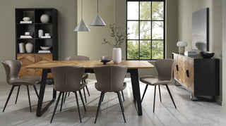 Emerson Rustic Oak & Peppercorn 6-8 Seater Extension Dining Table