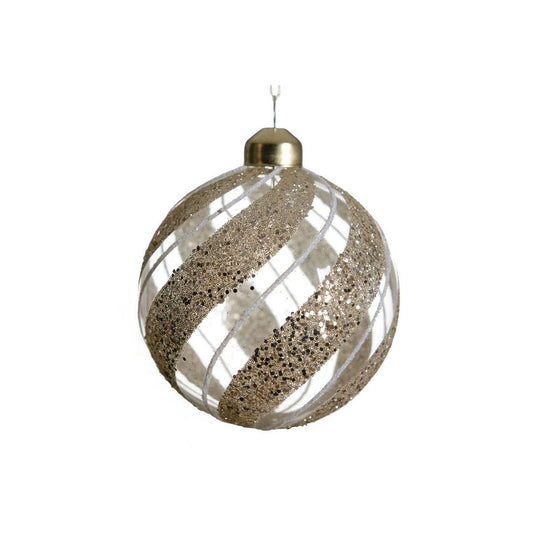 Transparent with with Gold Glitter Swirl Stripe Bauble