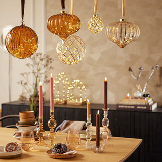 Rust Brown LED Hanging Onion Decoratoin