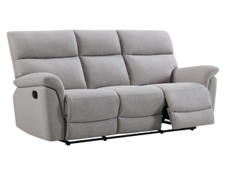 Phoenix 3 Seater Manual Recliner Sofa - Ash Fabric