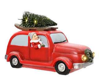 Mr & Mrs Claus in Car Ornament