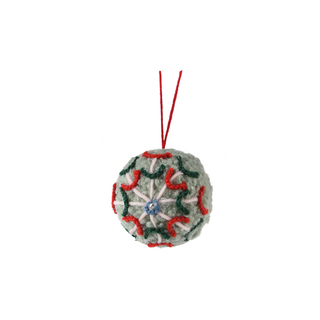 Sage Green Wool Flower Bauble