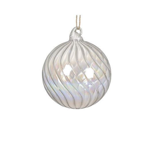 Iridescent Glass Swirl Bauble