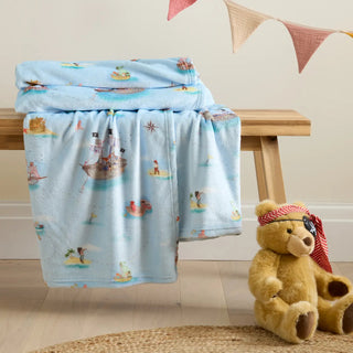 Pirate Fleece Throw Blue