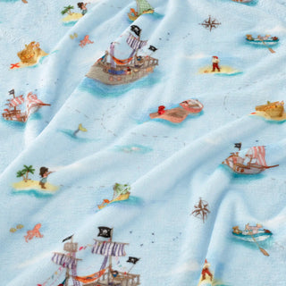Pirate Fleece Throw Blue