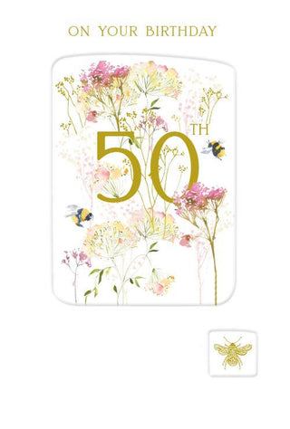 Bees On your 50th Birthday Card