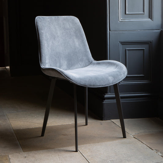 Evia Dining Chair - Grey Velvet