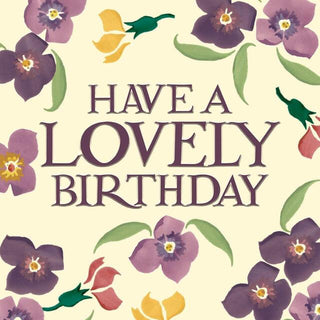 Purple Flowers Birthday Card