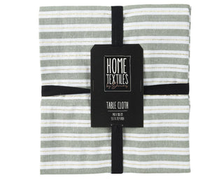 Sage Green Stripe Tablecloth  180 x 140cm