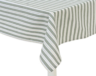 Sage Green Stripe Tablecloth  180 x 140cm