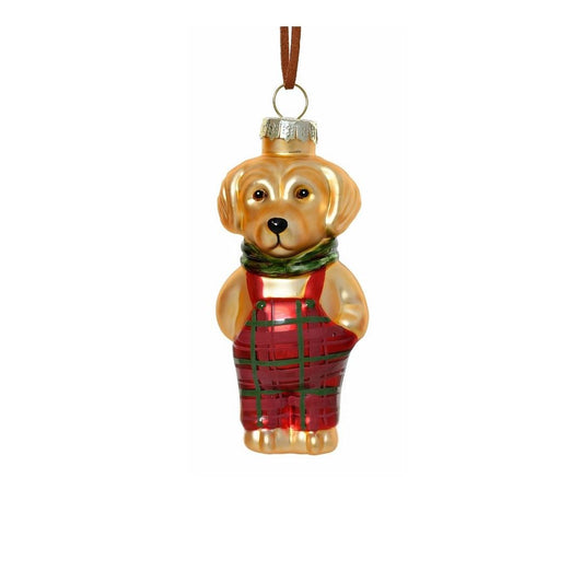 Golden Labrador in Dungarees Tree Decoration