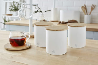 Nordic White Set of 3 Storage Canisters