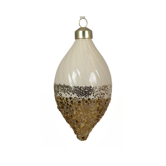 Wool White Star Dip Droplet Bauble